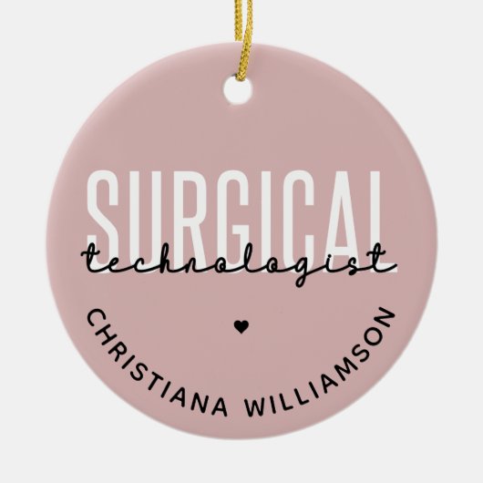 Aangepaste naam chirurgische technologiste Med Sur Keramisch Ornament (Voorkant)