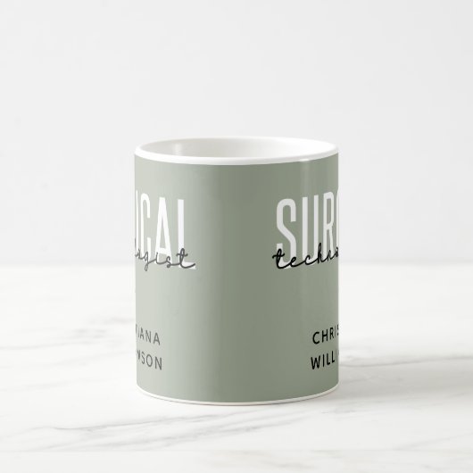 Aangepaste naam chirurgische technologiste Med Sur Koffiemok (Center)