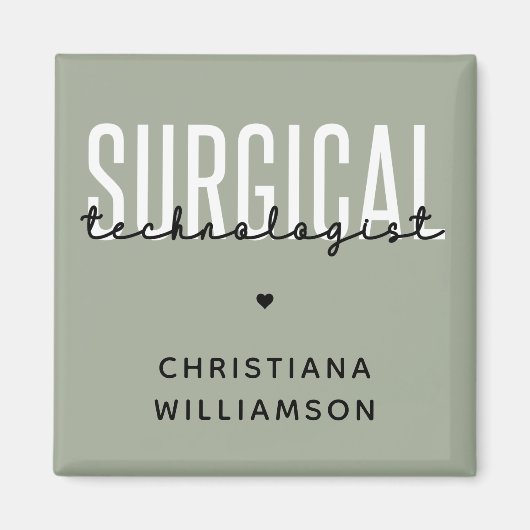 Aangepaste naam chirurgische technologiste Med Sur Magneet (Voorkant)