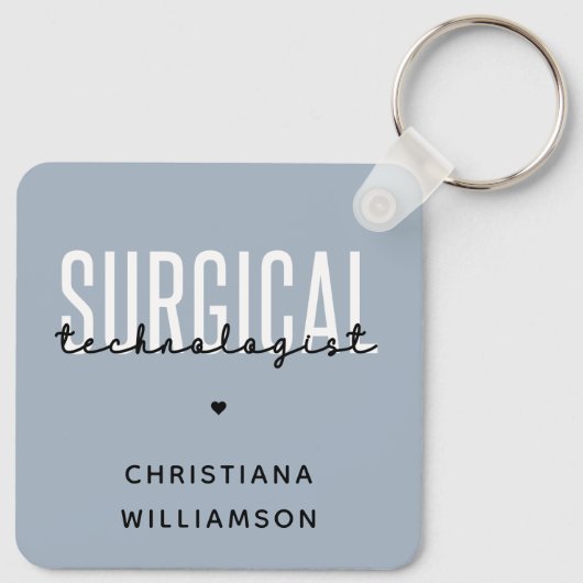 Aangepaste naam chirurgische technologiste Med Sur Sleutelhanger (Achterkant)