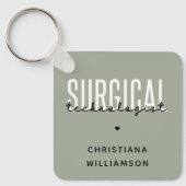 Aangepaste naam chirurgische technologiste Med Sur Sleutelhanger (Voorkant)