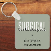 Aangepaste naam chirurgische technologiste Med Sur Sleutelhanger (Voorkant)
