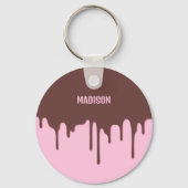 Aangepaste naam Chocolade Drip Sleutelhanger (Voorkant)