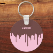 Aangepaste naam Chocolade Drip Sleutelhanger (Voorkant)