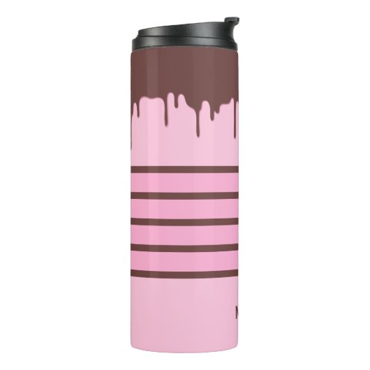 Aangepaste naam Chocolade Drip Thermosbeker (Gedraaid links)