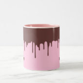 Aangepaste naam Chocolade Drip Tweekleurige Koffiemok (Center)