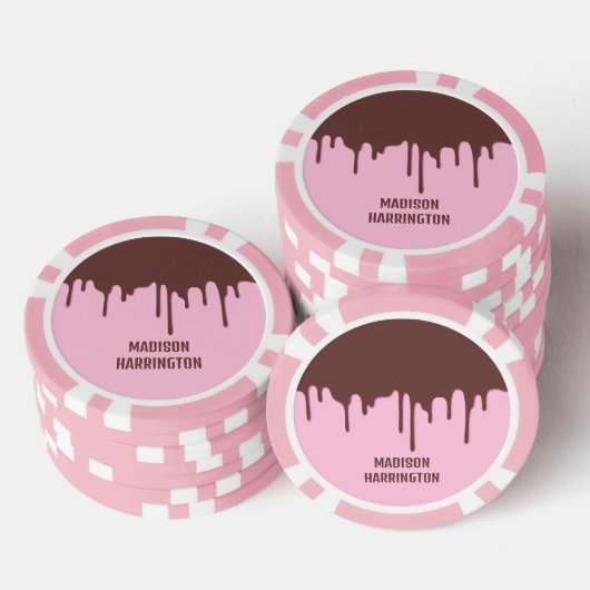 Aangepaste naam chocolade druppel poker chips (Opstapeling)