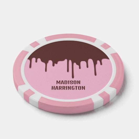 Aangepaste naam chocolade druppel poker chips (Enkel)