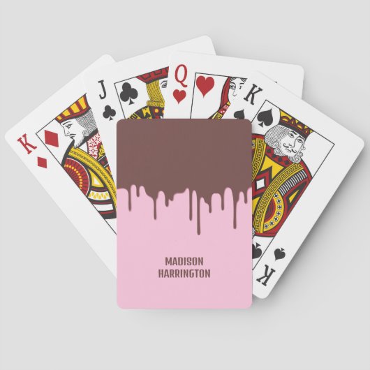 Aangepaste naam chocolade druppel pokerkaarten (Achterkant)