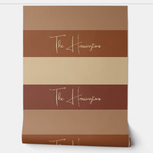 Aangepaste naam Chocolade Strepen Patroon Behang