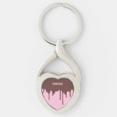 Aangepaste naam chocoladedrip sleutelhanger (Voorkant)