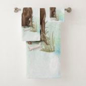 Aangepaste naam Chocolate Lab Pet Dog Bad Handdoek (Insitu)