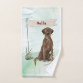 Aangepaste naam Chocolate Lab Pet Dog Bad Handdoek (Handdoek)