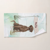 Aangepaste naam Chocolate Lab Pet Dog Bad Handdoek (Handdoek)