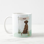 Aangepaste naam Chocolate Lab Pet Dog Koffiemok (Links)