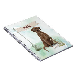 Aangepaste naam Chocolate Lab Pet Dog Notitieboek