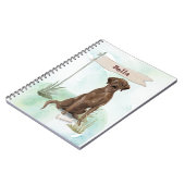 Aangepaste naam Chocolate Lab Pet Dog Notitieboek (Linkerzijde)