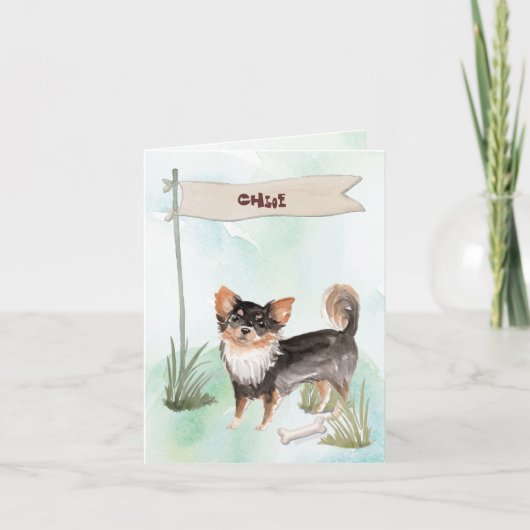 Aangepaste naam Chocolate Lab Pet Dog Notitiekaartje (Voorkant)