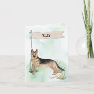 Aangepaste naam Chocolate Lab Pet Dog Notitiekaartje