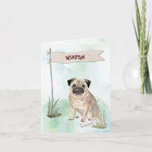 Aangepaste naam Chocolate Lab Pet Dog Notitiekaartje