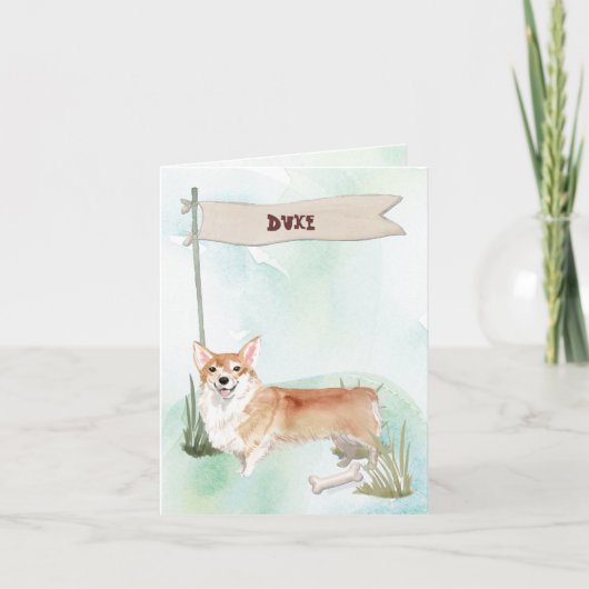 Aangepaste naam Chocolate Lab Pet Dog Notitiekaartje (Voorkant)