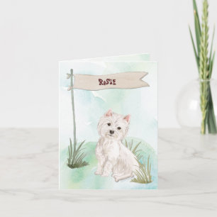 Aangepaste naam Chocolate Lab Pet Dog Notitiekaartje