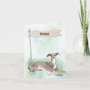 Aangepaste naam Chocolate Lab Pet Dog Notitiekaartje