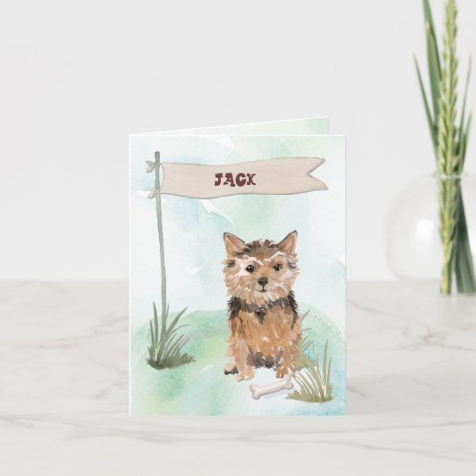 Aangepaste naam Chocolate Lab Pet Dog Notitiekaartje (Voorkant)