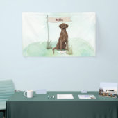 Aangepaste naam Chocolate Lab Pet Dog Spandoek (Beurs)