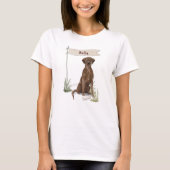 Aangepaste naam Chocolate Lab Pet Dog T-shirt (Voorkant)