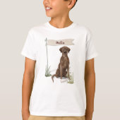 Aangepaste naam Chocolate Lab Pet Dog T-shirt (Voorkant)