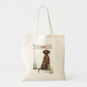Aangepaste naam Chocolate Lab Pet Dog Tote Bag (Voorkant)