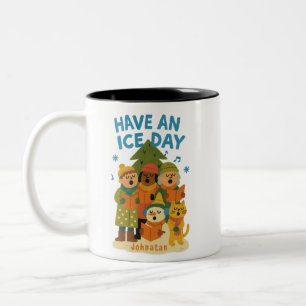 Aangepaste naam Christmas Carolers Mok Have a Ice