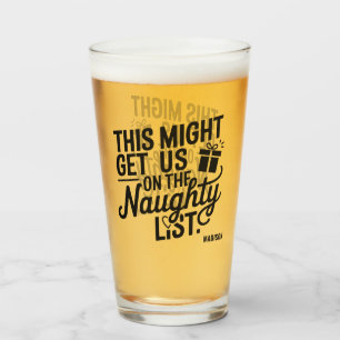 Aangepaste naam Christmas Naughty List Glas