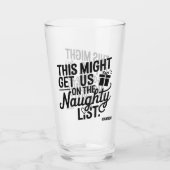 Aangepaste naam Christmas Naughty List Glas (Voorkant)