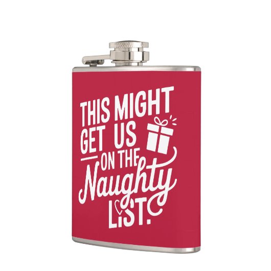 Aangepaste naam Christmas Naughty List Heupfles (Links)