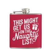Aangepaste naam Christmas Naughty List Heupfles (Voorkant)