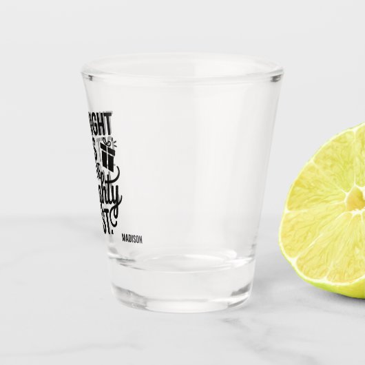 Aangepaste naam Christmas Naughty List Shot Glas (Rechts)