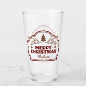 Aangepaste naam Christmas pint glas (Achterkant)