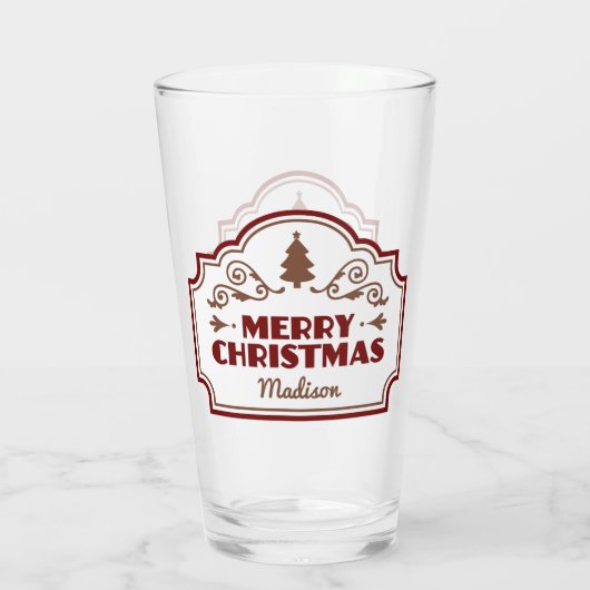 Aangepaste naam Christmas pint glas (Achterkant)