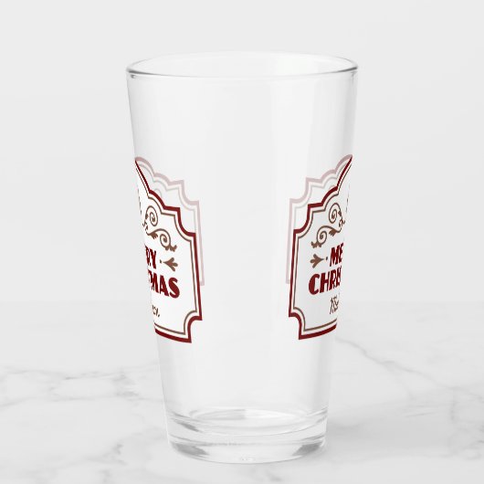 Aangepaste naam Christmas pint glas (Links)