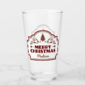 Aangepaste naam Christmas pint glas (Voorkant)