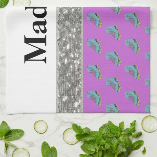 Aangepaste naam Cijfer Afbeelding Afvoerwishanddoe Theedoek (Gevouwen)