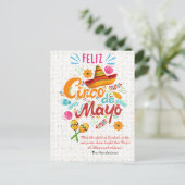 Aangepaste naam Cinco de Mayo Fiesta Spanish Holid Briefkaart (Staand voorkant)
