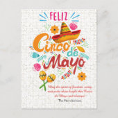 Aangepaste naam Cinco de Mayo Fiesta Spanish Holid Briefkaart (Voorkant)