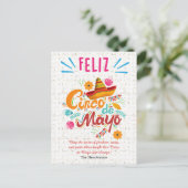 Aangepaste naam Cinco de Mayo Fiesta Spanish Holid Briefkaart (Staand voorkant)