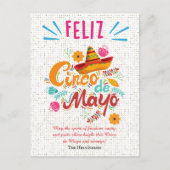 Aangepaste naam Cinco de Mayo Fiesta Spanish Holid Briefkaart (Voorkant)