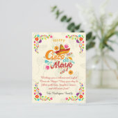Aangepaste naam Cinco de Mayo Fiesta Spanish Holid Briefkaart (Staand voorkant)