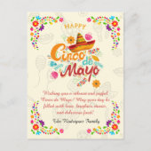 Aangepaste naam Cinco de Mayo Fiesta Spanish Holid Briefkaart (Voorkant)