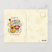 Aangepaste naam Cinco de Mayo Fiesta Spanish Holid Briefkaart (Achterkant)
